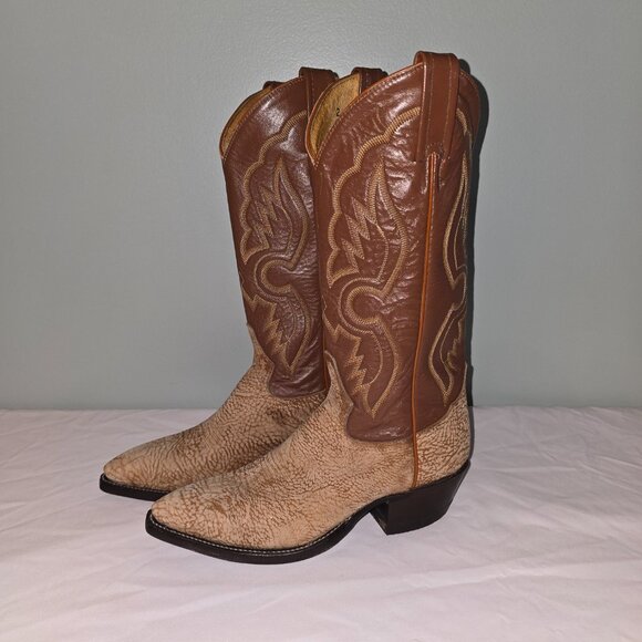 Women's Vintage Tony Lama Western Boots, Style X62615, Brown/Tan, W Size 6.5 - Picture 3 of 9